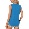 image:imageLYANER Womens Summer Tank Tops Zipper V Neck Sleeveless Casual Shirt Chic BlousesBright Blue