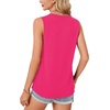 image:imageLYANER Womens Summer Tank Tops Zipper V Neck Sleeveless Casual Shirt Chic BlousesRose
