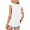 image:imageLYANER Womens Summer Tank Tops Zipper V Neck Sleeveless Casual Shirt Chic BlousesWhite