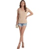 image:imageLYANER Womens V Neck Button Blouse Cap Sleeve Work Shirt Office Dressy Tee Shirt TopsApricot