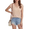 image:imageLYANER Womens V Neck Button Blouse Cap Sleeve Work Shirt Office Dressy Tee Shirt TopsApricot