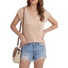 image:imageLYANER Womens V Neck Button Blouse Cap Sleeve Work Shirt Office Dressy Tee Shirt TopsApricot