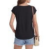 image:imageLYANER Womens V Neck Button Blouse Cap Sleeve Work Shirt Office Dressy Tee Shirt TopsBlack