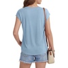 image:imageLYANER Womens V Neck Button Blouse Cap Sleeve Work Shirt Office Dressy Tee Shirt TopsLight Blue