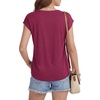 image:imageLYANER Womens V Neck Button Blouse Cap Sleeve Work Shirt Office Dressy Tee Shirt TopsPlum Purple