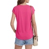 image:imageLYANER Womens V Neck Button Blouse Cap Sleeve Work Shirt Office Dressy Tee Shirt TopsRose Pink