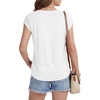 image:imageLYANER Womens V Neck Button Blouse Cap Sleeve Work Shirt Office Dressy Tee Shirt TopsWhite