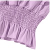 image:imageLYANER Womens V Neck Ruffle Cap Sleeve Shirred Blouse Sexy Crop Tank TopLight Purple