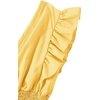 image:imageLYANER Womens V Neck Ruffle Cap Sleeve Shirred Blouse Sexy Crop Tank TopYellow
