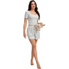 image:imageLYANER Womens 2 Pcs Pajama Sets Striped Short Sleeved T Shirt And Stylish ShortsBlue