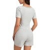 image:imageLYANER Womens 2 Pcs Pajama Sets Striped Short Sleeved T Shirt And Stylish ShortsBlue