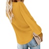 image:imageLYANER Womens Casual V Neck Long Sleeve Tie Front Knot Button Down Shirt Blouse TopGinger
