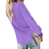 image:imageLYANER Womens Casual V Neck Long Sleeve Tie Front Knot Button Down Shirt Blouse TopPurple