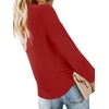 image:imageLYANER Womens Casual V Neck Long Sleeve Tie Front Knot Button Down Shirt Blouse TopSolid Red