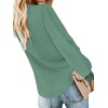 image:imageLYANER Womens Casual V Neck Long Sleeve Tie Front Knot Button Down Shirt Blouse TopTurquoise