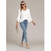 image:imageLYANER Womens Casual V Neck Ruffle Bell Half Sleeve Blouse Shirt Tunic TopWhite