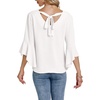 image:imageLYANER Womens Casual V Neck Ruffle Bell Half Sleeve Blouse Shirt Tunic TopWhite