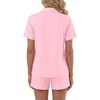 image:imageLYANER Womens Cotton Pajamas Set Button Short Sleeve Shirt with Shorts Set PJs LoungewearSolid Light Pink