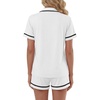 image:imageLYANER Womens Cotton Pajamas Set Button Short Sleeve Shirt with Shorts Set PJs LoungewearSolid White