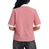 image:imageLYANER Womens Cotton Plaid Print Collared Button Down Short Sleeve Y2k Preppy Blouse TopsWine Red