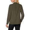 image:imageLYANER Womens Dressy Mock Neck Blouse Tops Ruffle Front Long Sleeve Button Down Work ShirtArmy Green