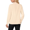 image:imageLYANER Womens Dressy Mock Neck Blouse Tops Ruffle Front Long Sleeve Button Down Work ShirtBeige