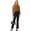 image:imageLYANER Womens Dressy Mock Neck Blouse Tops Ruffle Front Long Sleeve Button Down Work ShirtBrown