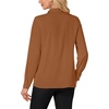 image:imageLYANER Womens Dressy Mock Neck Blouse Tops Ruffle Front Long Sleeve Button Down Work ShirtBrown