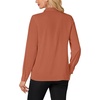 image:imageLYANER Womens Dressy Mock Neck Blouse Tops Ruffle Front Long Sleeve Button Down Work ShirtCaramel