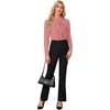 image:imageLYANER Womens Dressy Mock Neck Blouse Tops Ruffle Front Long Sleeve Button Down Work ShirtDark Pink