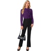 image:imageLYANER Womens Dressy Mock Neck Blouse Tops Ruffle Front Long Sleeve Button Down Work ShirtDark Purple