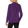image:imageLYANER Womens Dressy Mock Neck Blouse Tops Ruffle Front Long Sleeve Button Down Work ShirtDark Purple