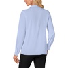 image:imageLYANER Womens Dressy Mock Neck Blouse Tops Ruffle Front Long Sleeve Button Down Work ShirtLight Blue