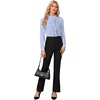 image:imageLYANER Womens Dressy Mock Neck Blouse Tops Ruffle Front Long Sleeve Button Down Work ShirtLight Blue