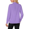 image:imageLYANER Womens Dressy Mock Neck Blouse Tops Ruffle Front Long Sleeve Button Down Work ShirtPurple