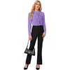 image:imageLYANER Womens Dressy Mock Neck Blouse Tops Ruffle Front Long Sleeve Button Down Work ShirtPurple