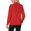 image:imageLYANER Womens Dressy Mock Neck Blouse Tops Ruffle Front Long Sleeve Button Down Work ShirtRed
