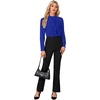 image:imageLYANER Womens Dressy Mock Neck Blouse Tops Ruffle Front Long Sleeve Button Down Work ShirtRoyal Blue