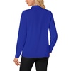 image:imageLYANER Womens Dressy Mock Neck Blouse Tops Ruffle Front Long Sleeve Button Down Work ShirtRoyal Blue