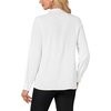 image:imageLYANER Womens Dressy Mock Neck Blouse Tops Ruffle Front Long Sleeve Button Down Work ShirtWhite