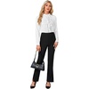 image:imageLYANER Womens Dressy Mock Neck Blouse Tops Ruffle Front Long Sleeve Button Down Work ShirtWhite
