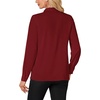 image:imageLYANER Womens Dressy Mock Neck Blouse Tops Ruffle Front Long Sleeve Button Down Work ShirtWine Red