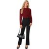 image:imageLYANER Womens Dressy Mock Neck Blouse Tops Ruffle Front Long Sleeve Button Down Work ShirtWine Red