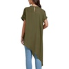 image:imageLYANER Womens Elegant Casual Mock Neck Short Sleeve Irregular Hem Loose Blouse Tops Dressy Work Shirt TopArmy Green