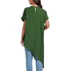 image:imageLYANER Womens Elegant Casual Mock Neck Short Sleeve Irregular Hem Loose Blouse Tops Dressy Work Shirt TopPure Dark Green