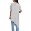 image:imageLYANER Womens Elegant Casual Mock Neck Short Sleeve Irregular Hem Loose Blouse Tops Dressy Work Shirt TopPure Grey