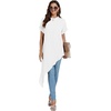 image:imageLYANER Womens Elegant Casual Mock Neck Short Sleeve Irregular Hem Loose Blouse Tops Dressy Work Shirt TopPure White