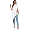 image:imageLYANER Womens Elegant Casual Mock Neck Short Sleeve Irregular Hem Loose Blouse Tops Dressy Work Shirt TopPure White