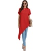 image:imageLYANER Womens Elegant Casual Mock Neck Short Sleeve Irregular Hem Loose Blouse Tops Dressy Work Shirt TopRed