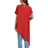 image:imageLYANER Womens Elegant Casual Mock Neck Short Sleeve Irregular Hem Loose Blouse Tops Dressy Work Shirt TopRed